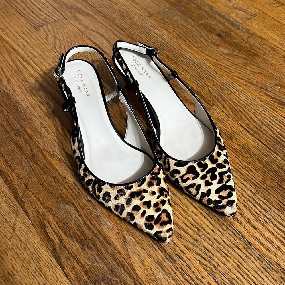 Cole Haan women sandals heels leopard print